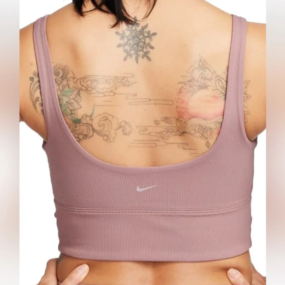 Nike Mauve Ribbed Crop Top - Picture 2 of 4